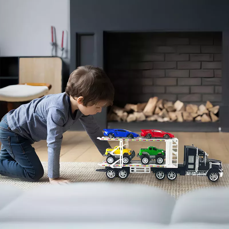 Koala Games G2591 Camión transportador de coches con 4 coches de fundición