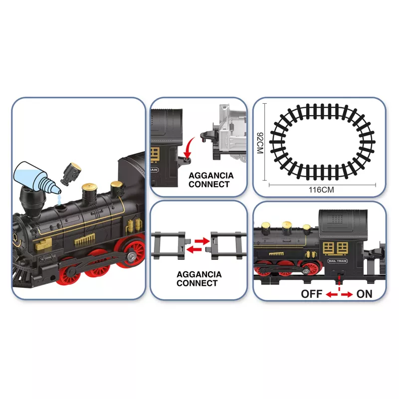 Koala Games G2599 Tren de carga de vapor eléctrico de juguete