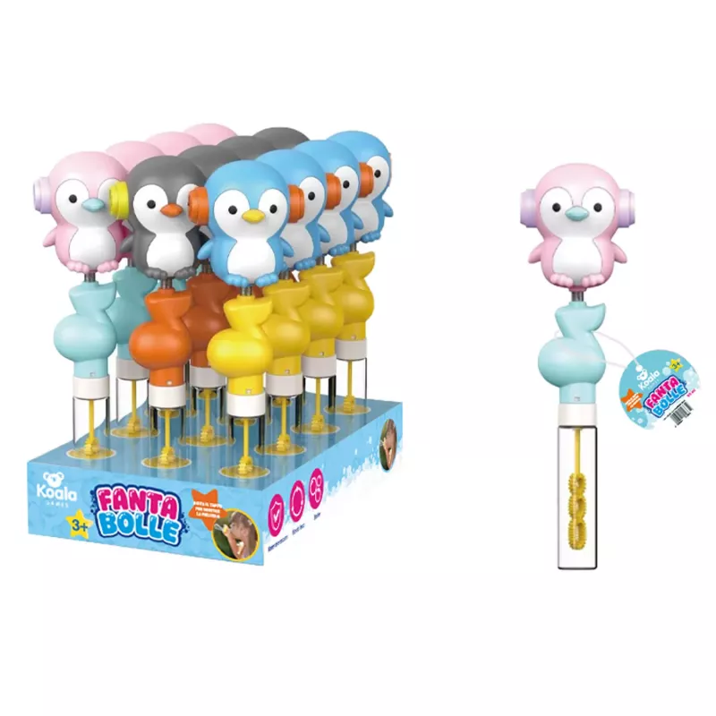 Koala Games G2661 Máquina de pompas de jabón con forma de pingüino con tapa musical (color aleatorio)