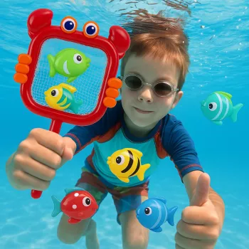 Koala Games G2663 Red con forma de cangrejo - rojo/naranja, plástico duradero y tejido de poliéster, certificado CE, para juegos de agua, playa, piscina, baño, a partir de 3 años