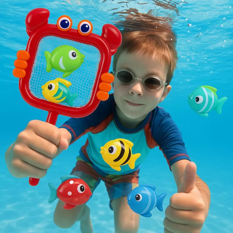 Koala Games G2663 Red con forma de cangrejo - rojo/naranja, plástico duradero y tejido de poliéster, certificado CE, para juegos de agua, playa, piscina, baño, a partir de 3 años