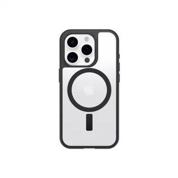 OtterBox React Series Funda MagSafe para Apple iPhone 16 Pro - Black Crystal (transparente/negro)