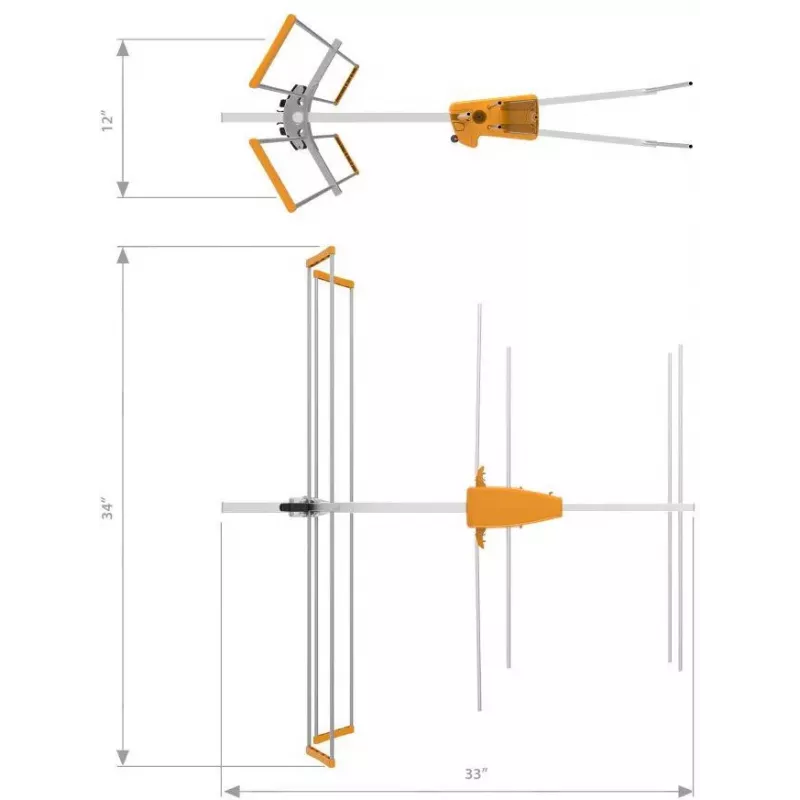 TELEVES Yagi V BIII Antena VHF, 5 elementos, 174-230 MHz, 7,5 dBi, conector F, exterior, negra