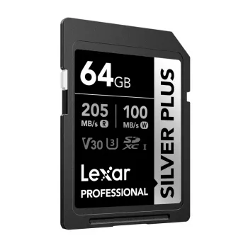 Lexar Professional SILVER PLUS SDXC 64GB Tarjeta de memoria UHS-I U3 V30 A2