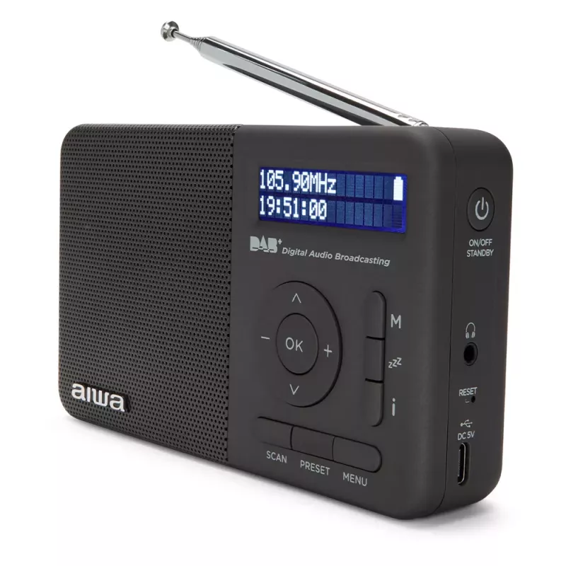 Aiwa RD-40DAB/BK Negro Radio portátil DAB+ y FM con Bluetooth
