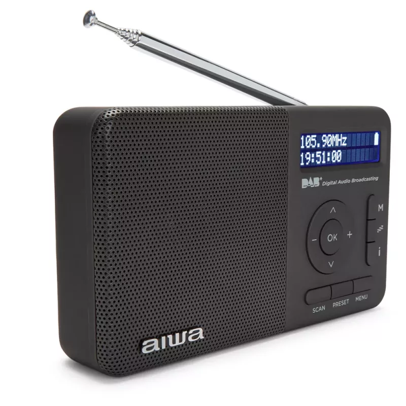 Aiwa RD-40DAB/BK Negro Radio portátil DAB+ y FM con Bluetooth