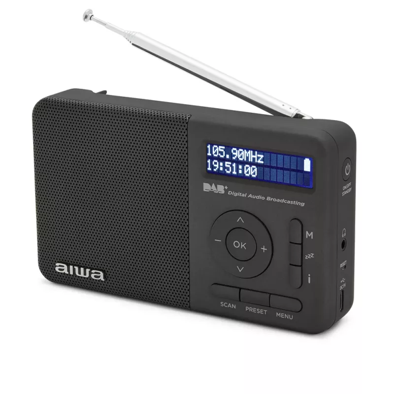 Aiwa RD-40DAB/BK Negro Radio portátil DAB+ y FM con Bluetooth
