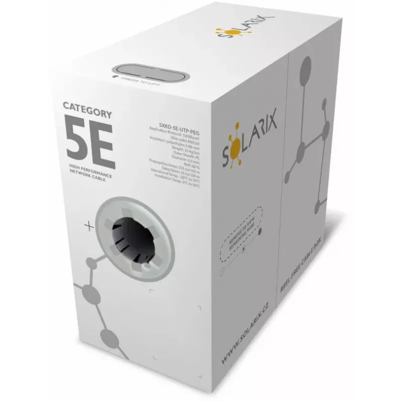Solarix Cable de instalación PE CAT5e UTP, hilo macizo, 305m (SXKD-5E-UTP-PEG)