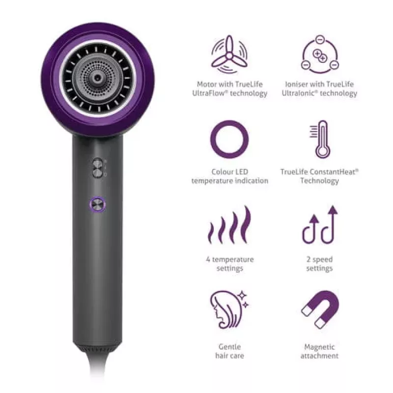 TrueLife HairDryer D3 Secador de pelo 1800 W negro
