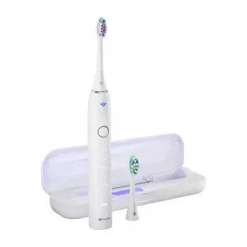 TrueLife SonicBrush Clean70 UV Cepillo de dientes sónico con esterilizador UV, 5 modos, 3 cabezales, estuche de viaje, negro