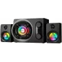 Altavoz Bluetooth portátil Rampage RMS-G8 25W con iluminación RGB, TWS, radio FM, negro