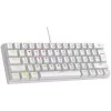 Teclado mecánico gaming Rampage PLOWERK60 Blue Switch White 60% RGB USB-C