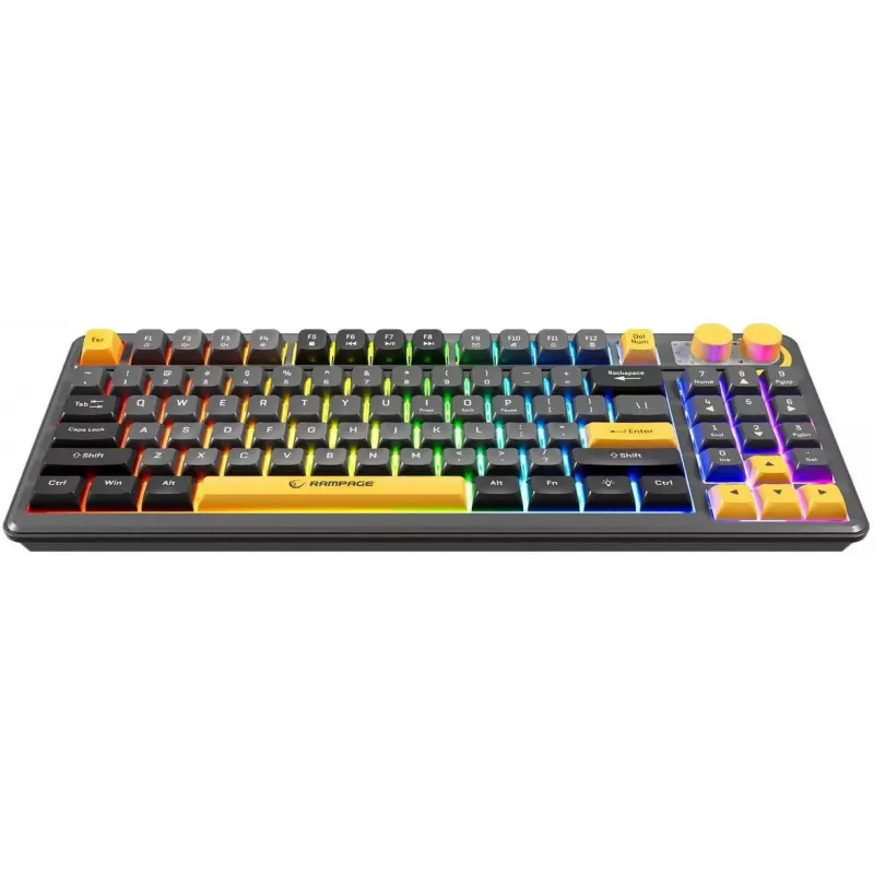 Rampage CYCLONE KNOB RGB 90% Teclado gaming de membrana con cable, negro