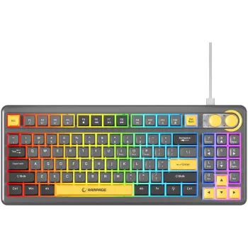 Rampage CYCLONE KNOB teclado gaming membrana 90% con cable, negro