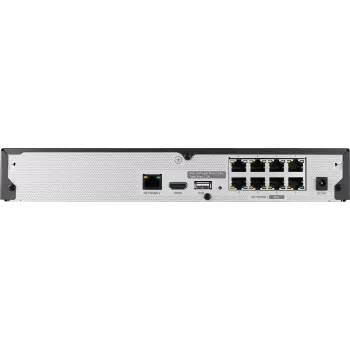 Hanwha Vision Grabador de vídeo en red 8 canales IP H.265 60Mbps sin HDD HDMI Switch PoE