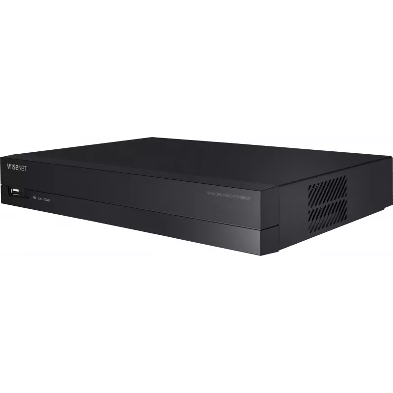 Hanwha Vision Grabador de vídeo en red 8 canales IP H.265 60Mbps sin HDD HDMI Switch PoE