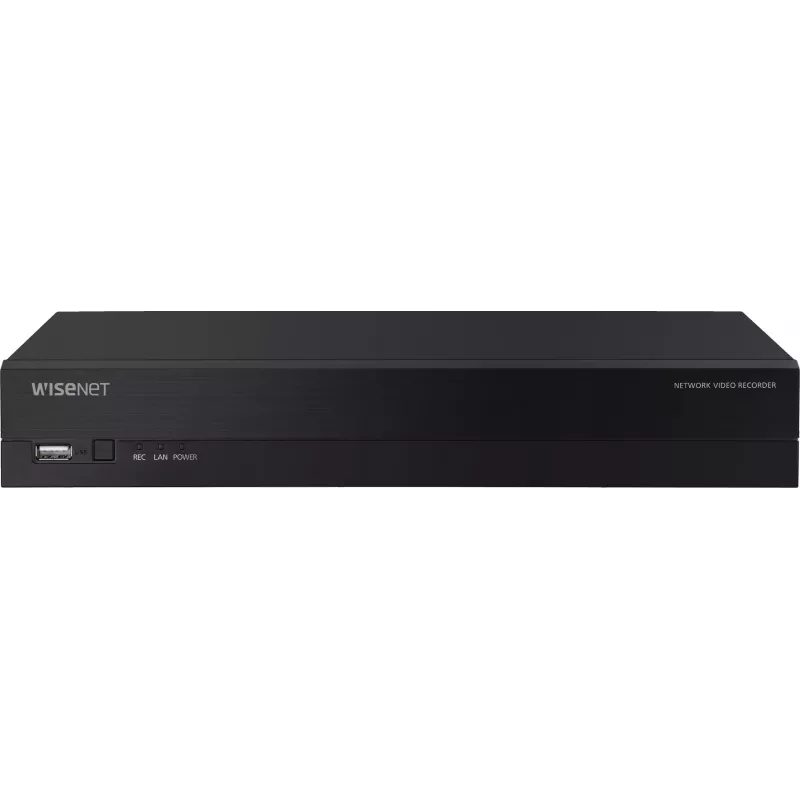 Hanwha Vision Grabador de vídeo en red 8 canales IP H.265 60Mbps sin HDD HDMI Switch PoE