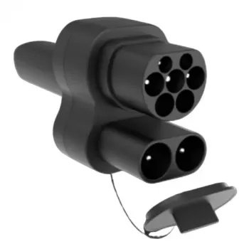 Adaptador de carga EV HISMART CCS2 a NACS (Tesla) - carga rápida DC 250 kW, 11,5 kW AC, IP55, negro