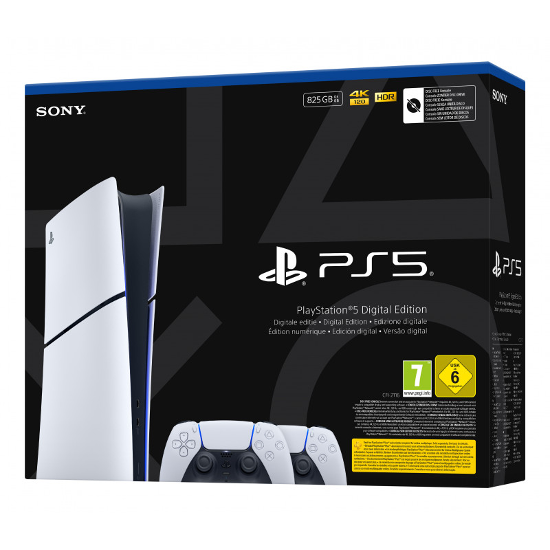 Sony PlayStation 5 Digital Edition Slim Consola (CFI-2116B01Y) con mando inalámbrico DualSense - Blanco