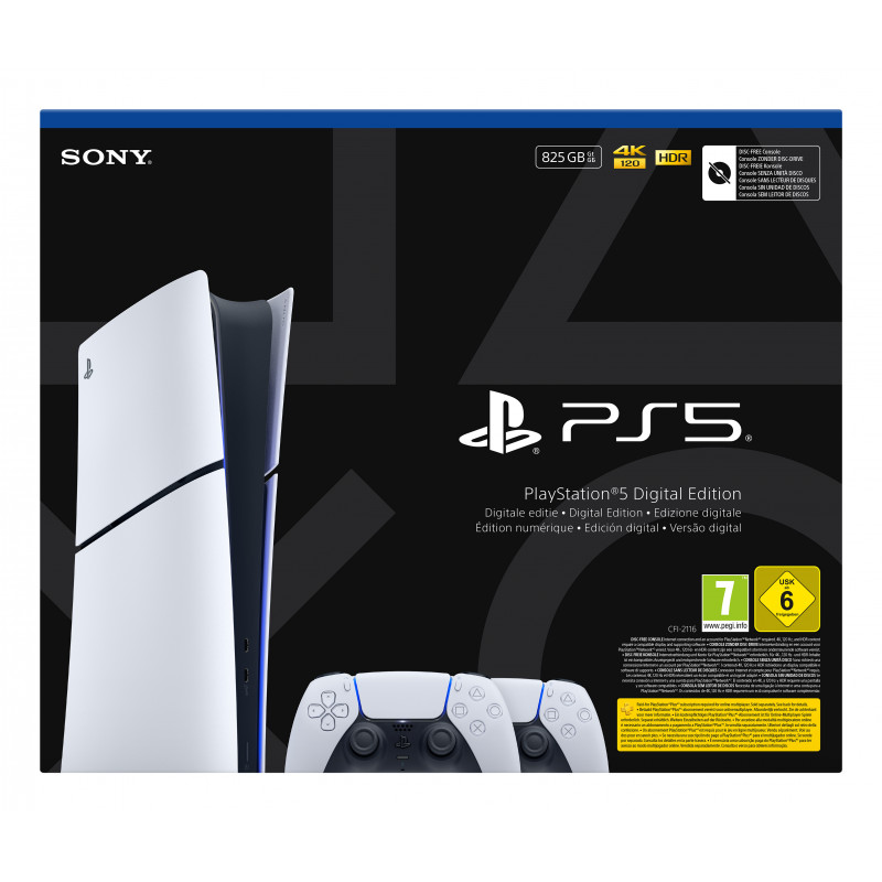 Sony PlayStation 5 Digital Edition Slim Consola (CFI-2116B01Y) con mando inalámbrico DualSense - Blanco