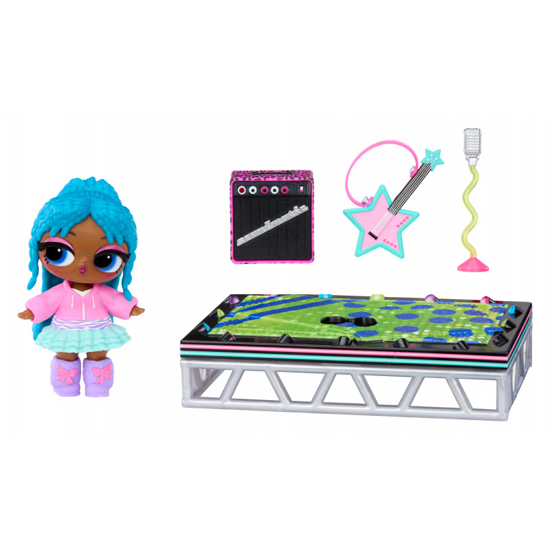 MGA L.O.L. Surprise Music Festival set de muebles - set de juego escenario Diva DJ