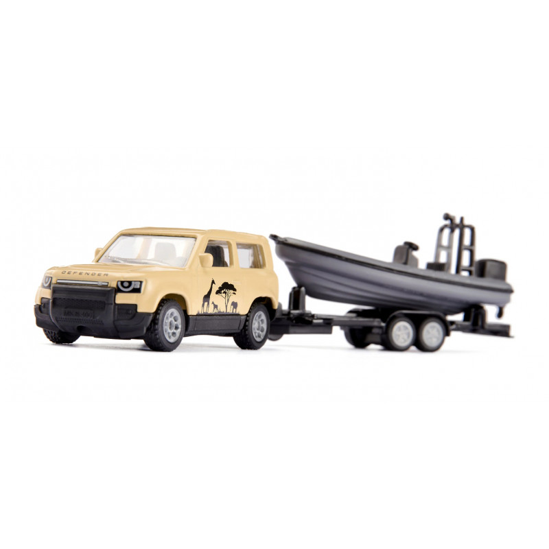 SIKU Blíster Land Rover Defender Safari con barco