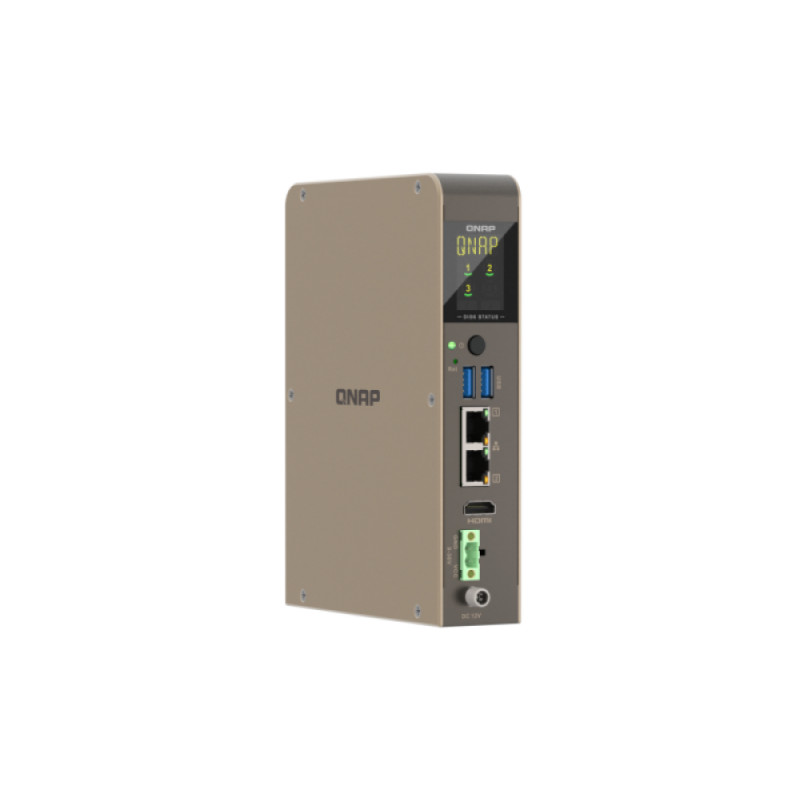 QNAP QBoat-300 Servidor NAS ultracompacto sin ventilador con ranuras M.2 NVMe/SATA dobles, Intel Celeron J3455 de cuatro núcleos, 4GB RAM, doble Gigabit Ethernet, HDMI, 2x USB 3.0