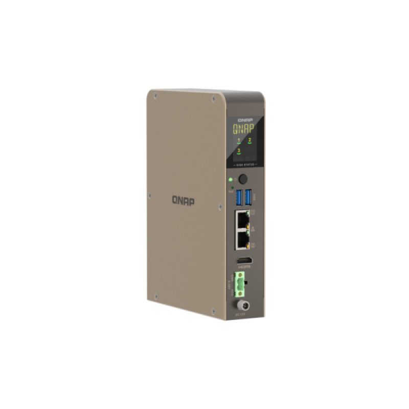 QNAP QBoat-300 Servidor NAS ultracompacto sin ventilador con ranuras M.2 NVMe/SATA dobles, Intel Celeron J3455 de cuatro núcleos, 4GB RAM, doble Gigabit Ethernet, HDMI, 2x USB 3.0