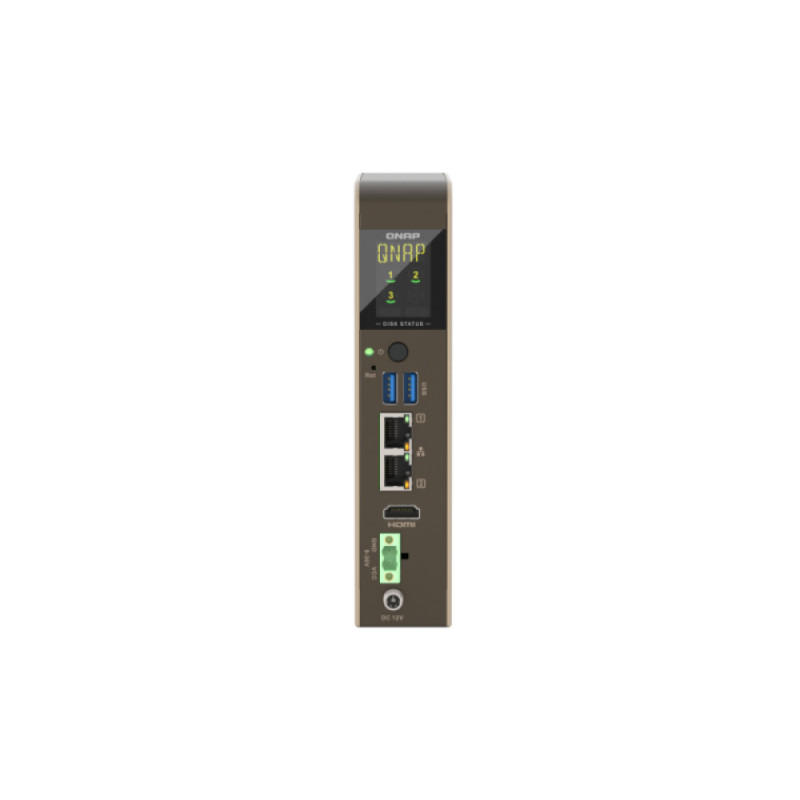 QNAP QBoat-300 Servidor NAS ultracompacto sin ventilador con ranuras M.2 NVMe/SATA dobles, Intel Celeron J3455 de cuatro núcleos, 4GB RAM, doble Gigabit Ethernet, HDMI, 2x USB 3.0