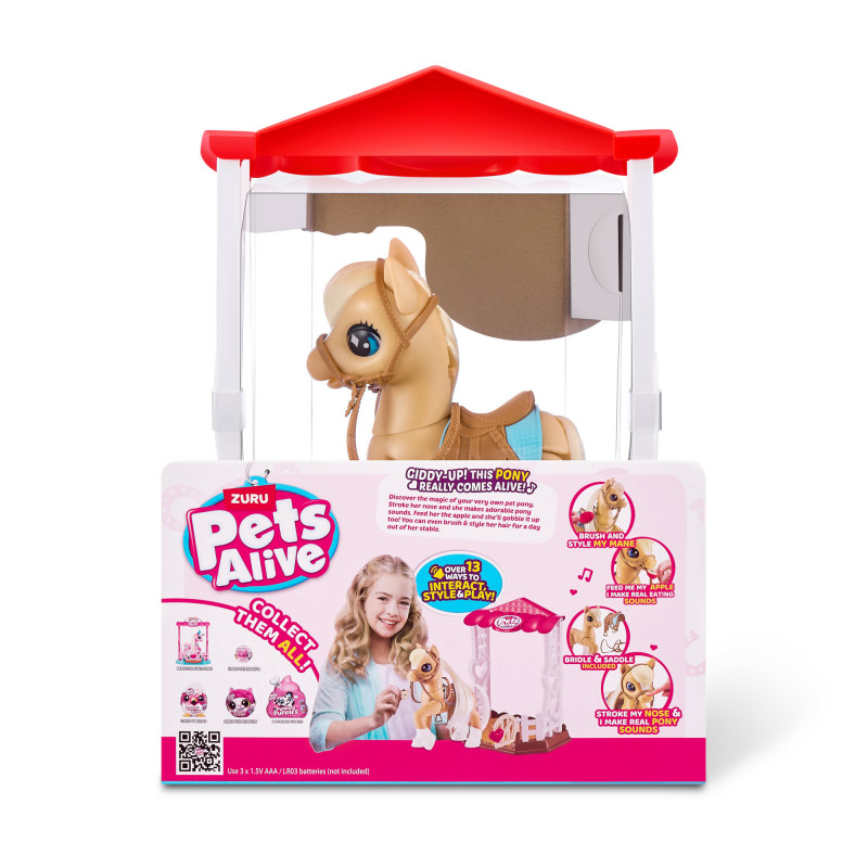 Zuru Pets Alive Magical Pony con establo – Juguete electrónico interactivo de unicornio