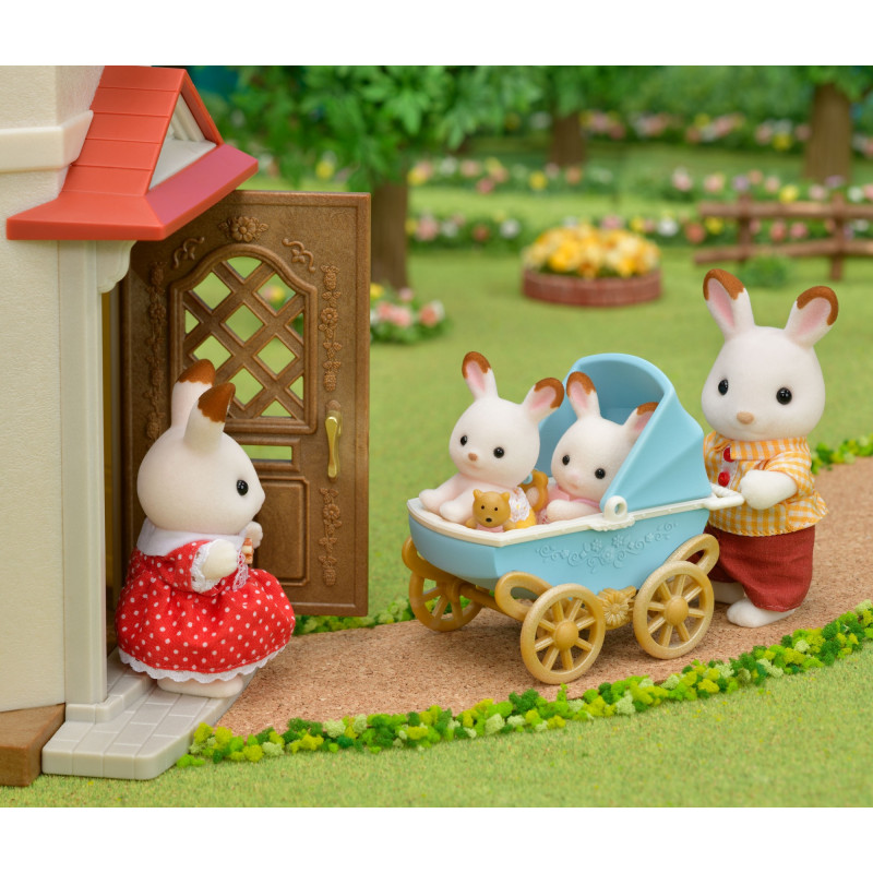 EPOCH Sylvanian Families gemelos conejos de chocolate con carrito