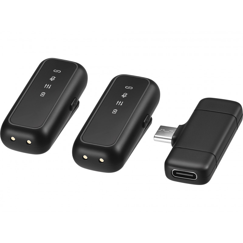 SANDBERG Streamer USB-C Wireless Mic x2 - Set de micrófono dual - 20 Hz - 20 kHz