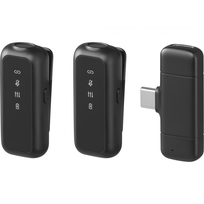SANDBERG Streamer USB-C Wireless Mic x2 - Set de micrófono dual - 20 Hz - 20 kHz