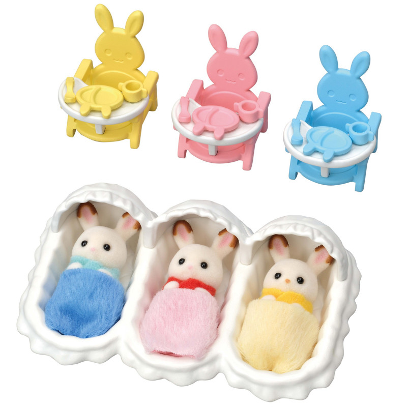 Sylvanian Families Set de inicio Trillizos - set de juego con accesorios de cuidado del bebé