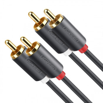 UGREEN AV104 cable de audio 2x conector RCA macho a 2x conector RCA macho 2m negro