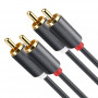 UGREEN AV104 cable de audio 2x conector RCA macho a 2x conector RCA macho 2m negro