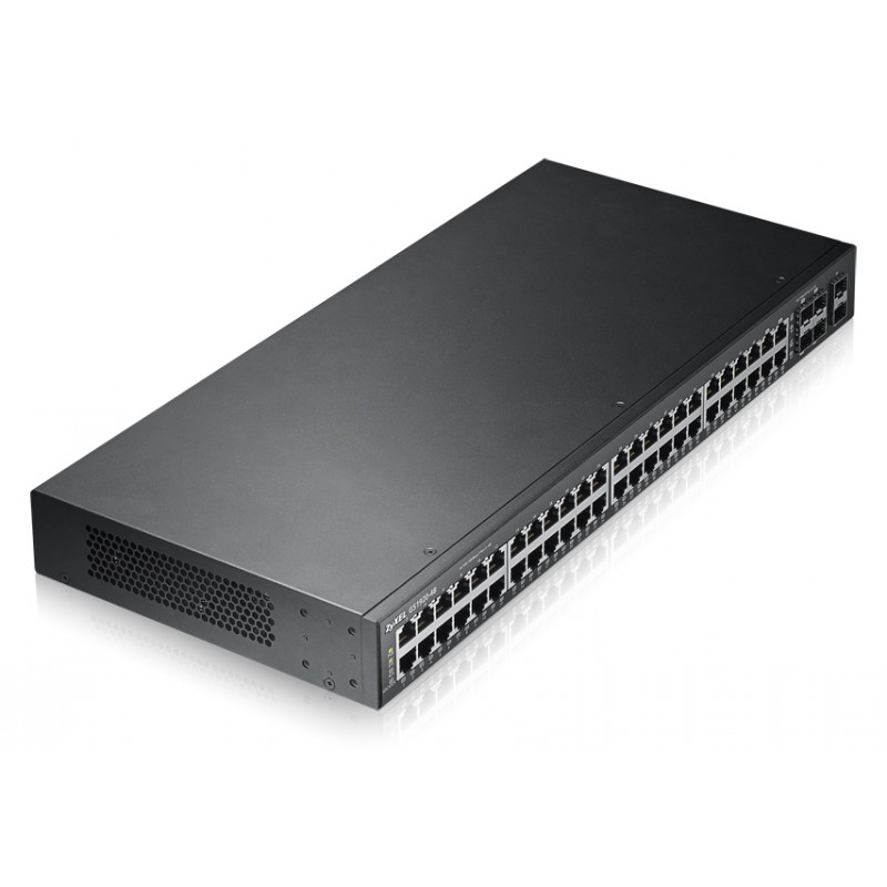 ZyXEL GS1920-48 switch Gigabit Smart Managed de 48 puertos con 4 uplinks SFP y PoE+ (375W)