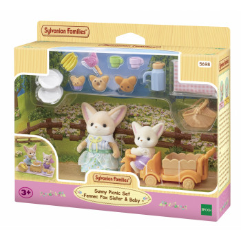 EPOCH Sylvanian Families set de picnic soleado - hermana y bebé zorro fénec