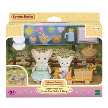 EPOCH Sylvanian Families set de picnic soleado - hermana y bebé zorro fénec