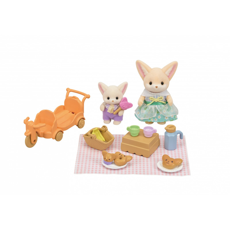 EPOCH Sylvanian Families set de picnic soleado - hermana y bebé zorro fénec