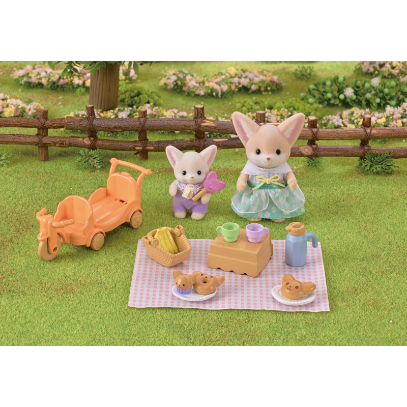 EPOCH Sylvanian Families set de picnic soleado - hermana y bebé zorro fénec