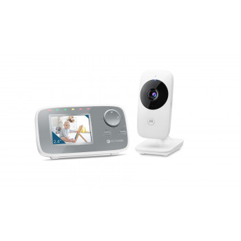 Motorola VM482 videovigilante para bebés con pantalla a color de 2,4 pulgadas, visión nocturna, intercomunicador, sensor de temperatura, 5 canciones de cuna, VOX, hasta 300 m de alcance
