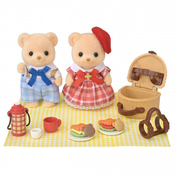 EPOCH Sylvanian Families Biscuit Bear hermanos set de juego picnic divertido