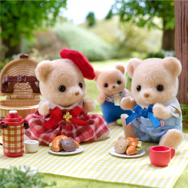 EPOCH Sylvanian Families Biscuit Bear hermanos set de juego picnic divertido