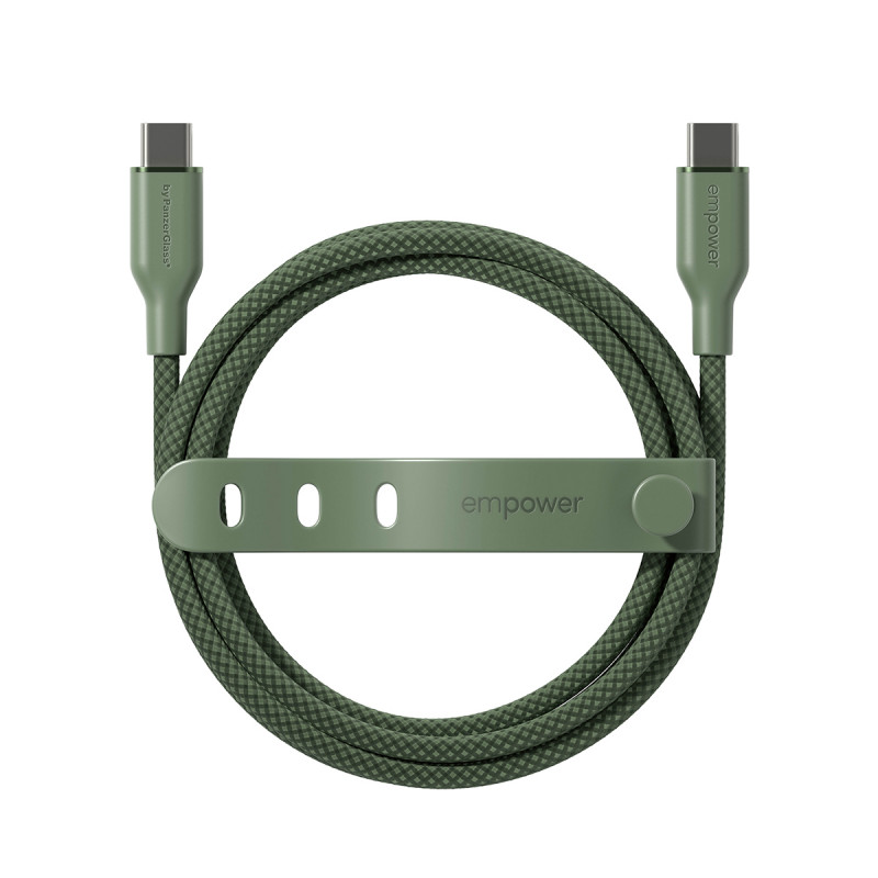 PanzerGlass Racing cable USB-C a USB-C de 60W 1,2 m Verde