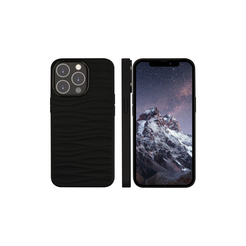 dbramante1928 Dune funda para iPhone 14 Pro negra de piel plena flor