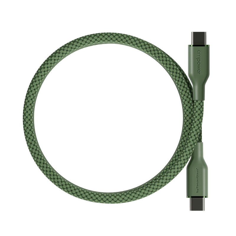PanzerGlass empower cable magnético USB-C a USB-C de 240W 1,5 m verde