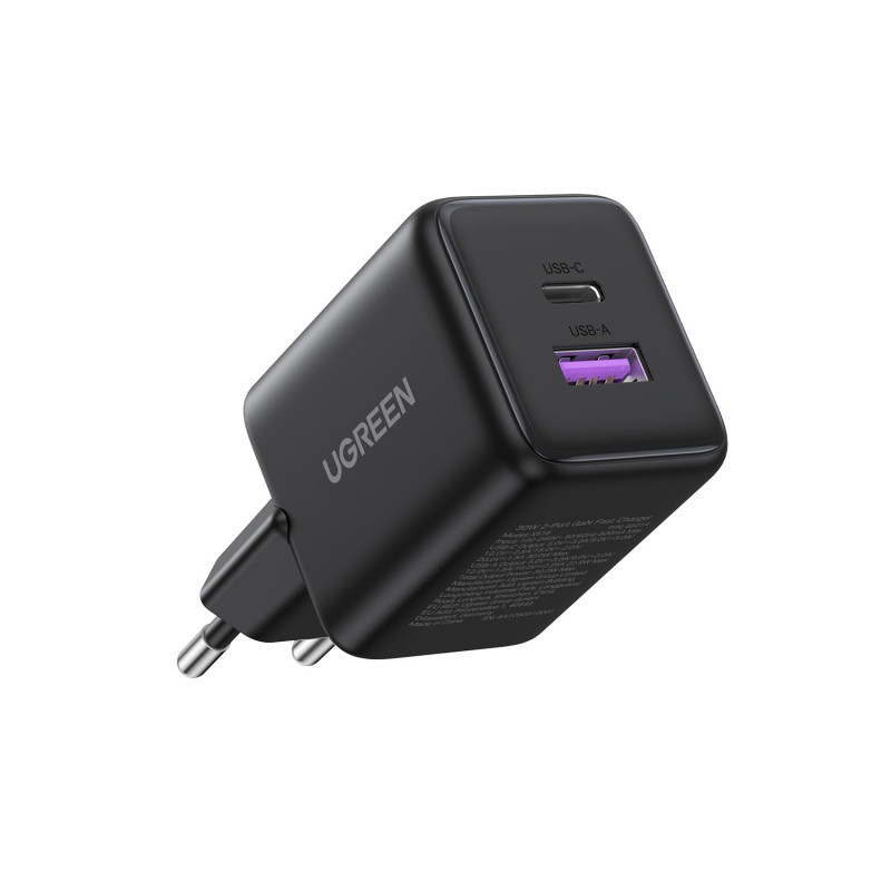 UGREEN X516 cargador de pared GaN 30W USB-C + USB-A negro