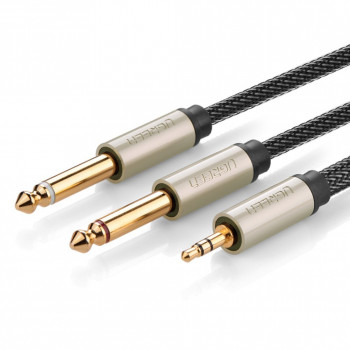 UGREEN Cable divisor de audio en Y de TRS de 3,5 mm a doble TS de 6,35 mm 2 m gris