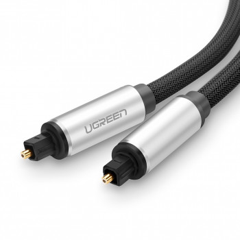 Cable de audio Toslink UGREEN, nailon trenzado, 3m Plata